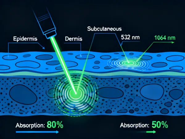 Er:YAG and Nd:YAG wavelength absorption characteristics